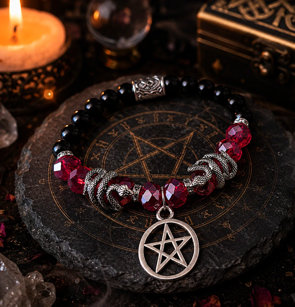 Náramok Pentagram/had