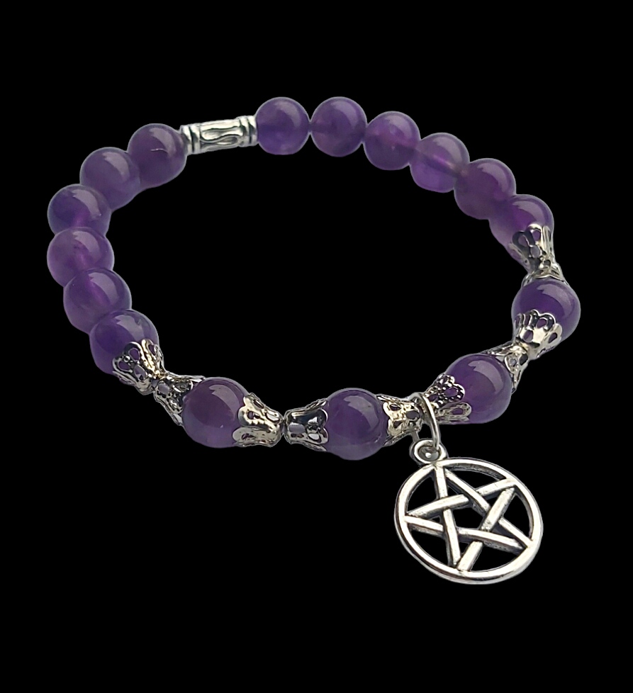 Náramok Pentagram/Ametyst 