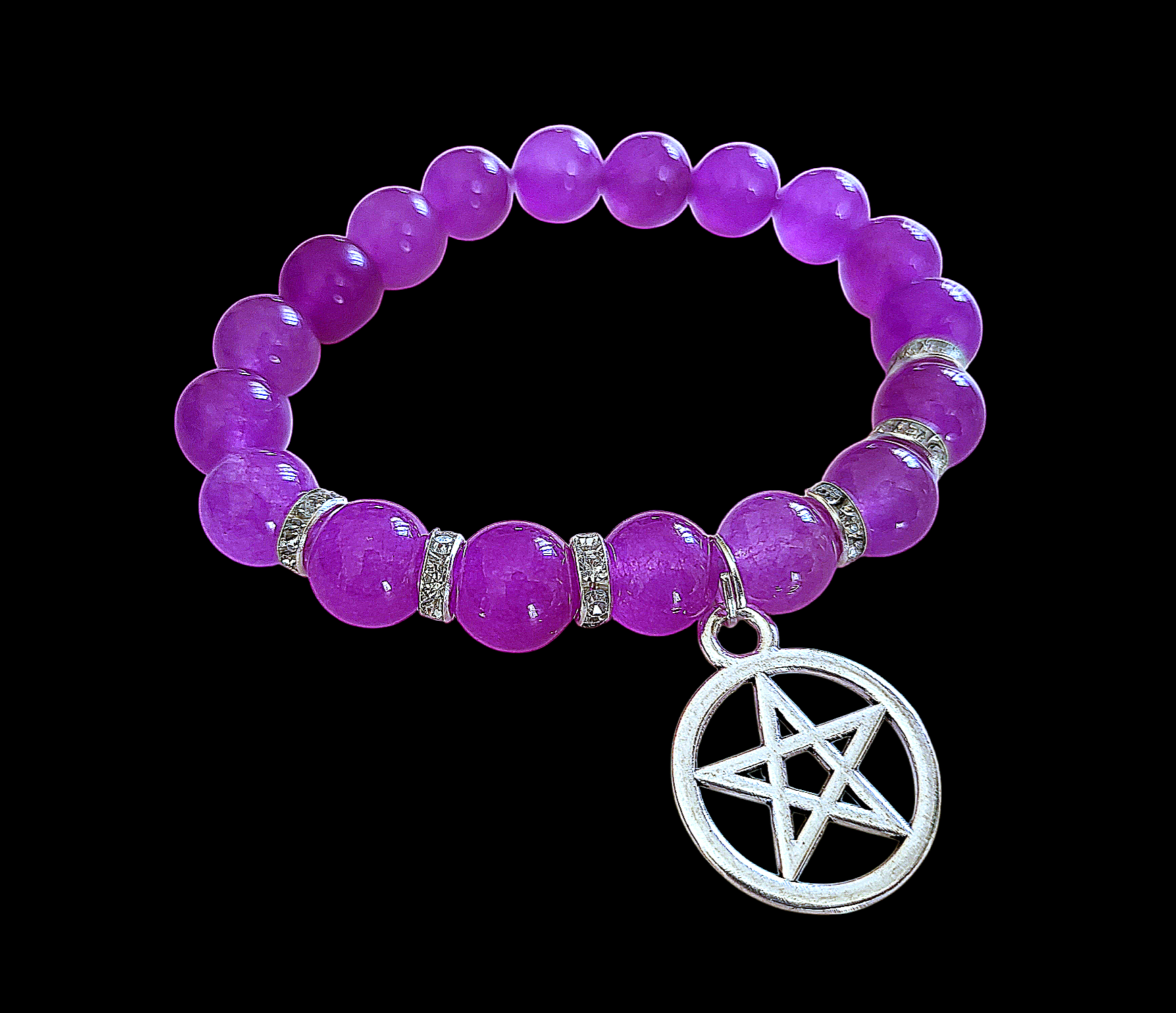 Náramok Pentagram/Jadeit 