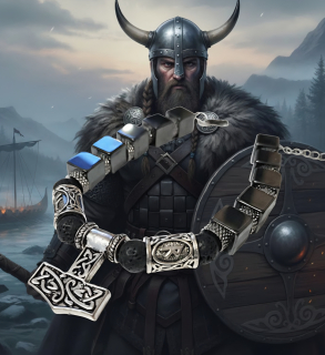 Náramok Thorove kladivo -hematit